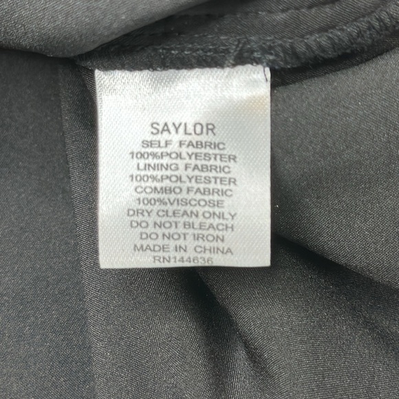 Saylor Luca Mini Dress Drop One Shoulder Navy Blue Mesh size Medium - Picture 13 of 16